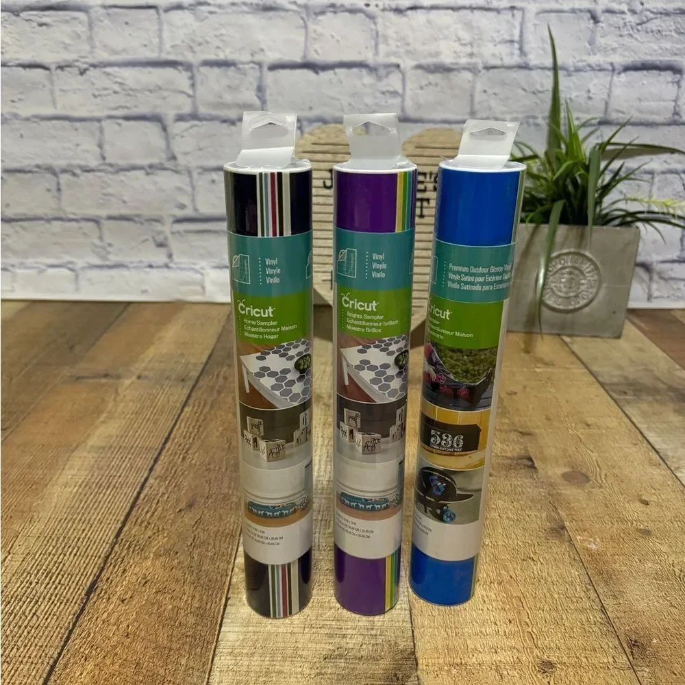 Cricut Premium Vinyl Bundle of 3 ROLLS Each Roll 12” X 12” Multicolor new